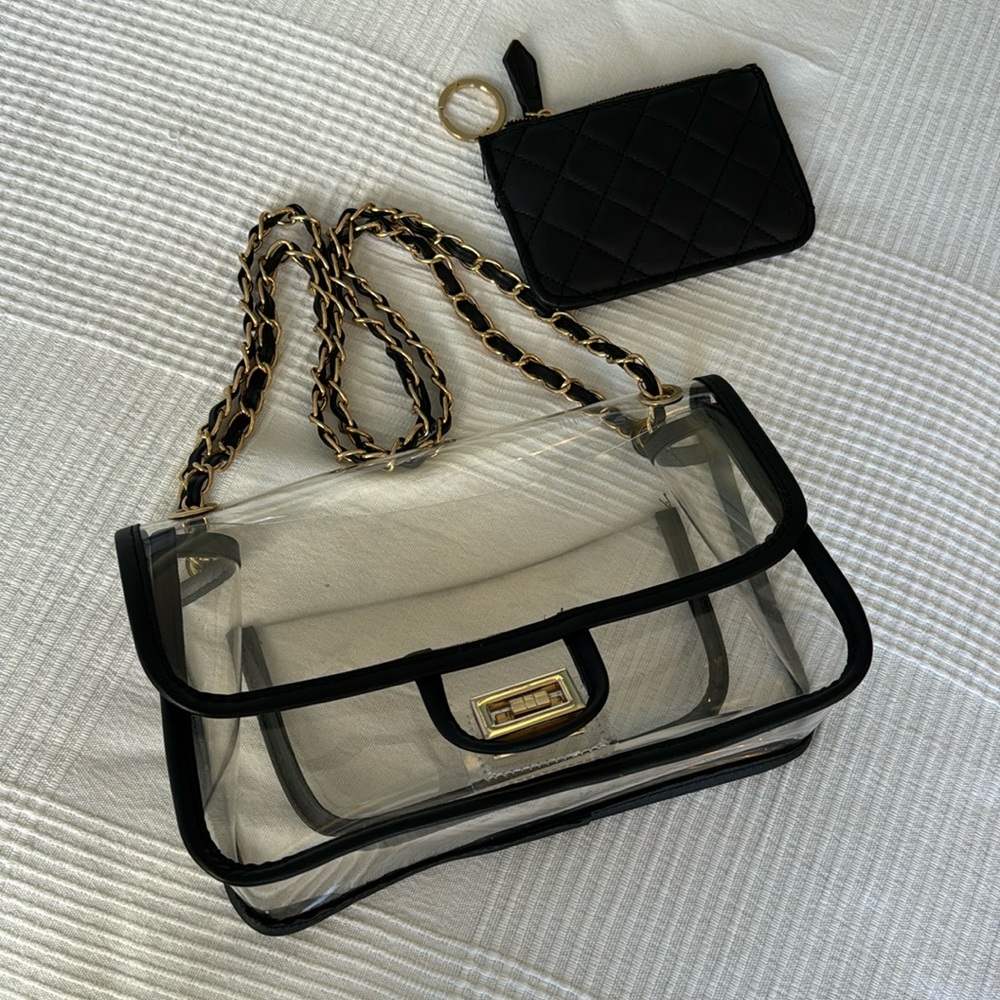 Chanel inspired medium flap clear bag